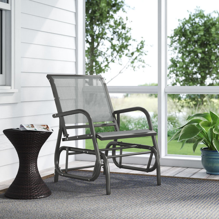 Winston Porter Outdoor Cleamon Gliding Metal Chair & Reviews Wayfair